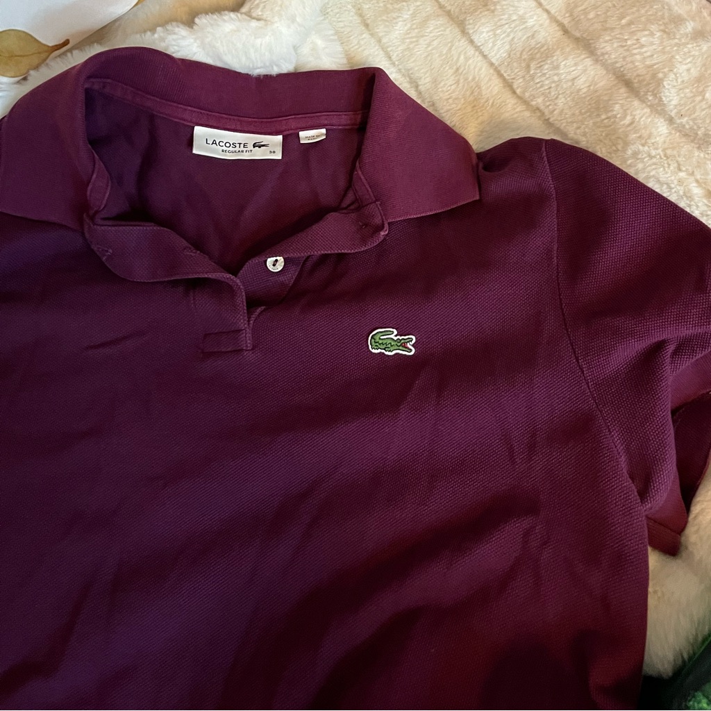 Lacoste Womenâs Sp Burgundy Classic Preppy Dark Academia Polo Minimal Old Money